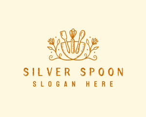 Floral Baking Tools logo design