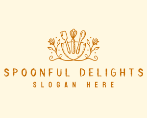 Floral Baking Tools logo design