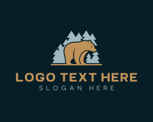 Woods - Forest Bear Wild Animal logo design