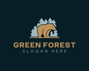 Forest Bear Wild Animal logo design