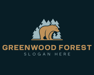 Forest Bear Wild Animal logo design