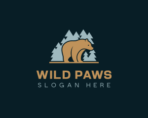 Forest Bear Wild Animal logo design