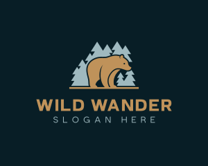 Forest Bear Wild Animal logo design