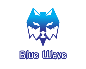 Blue Polygon Wolf logo design