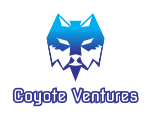 Blue Polygon Wolf logo design