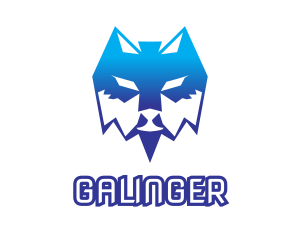 Polygon - Blue Polygon Wolf logo design