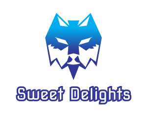 Dog - Blue Polygon Wolf logo design