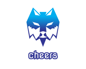 Fox - Blue Polygon Wolf logo design