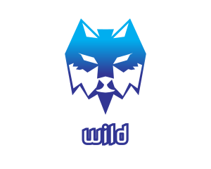 Blue - Blue Polygon Wolf logo design