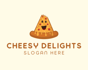 Cheesy Pizza Snack logo design