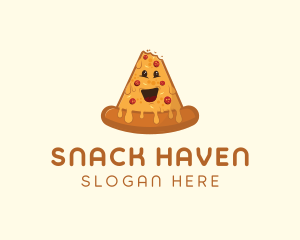 Cheesy Pizza Snack logo design