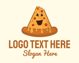 Pizza Delivery - Cheesy Pizza Mascot logo design