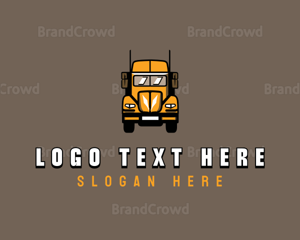 Trailer Truck Shipping Logistics Logo