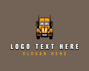 Transport - Trailer Truck Shipping Logistics logo design