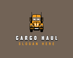 Trailer Truck Shipping Logistics logo design