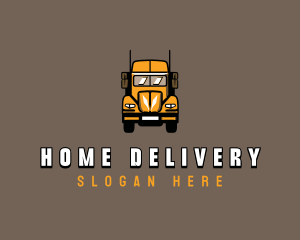 Trailer Truck Shipping Logistics logo design