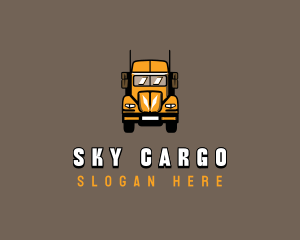 Trailer Truck Shipping Logistics logo design