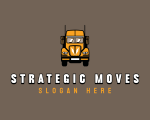 Trailer Truck Shipping Logistics logo design