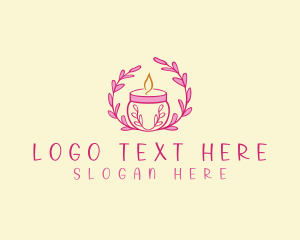 Scented Candle - Floral Candle Light logo design