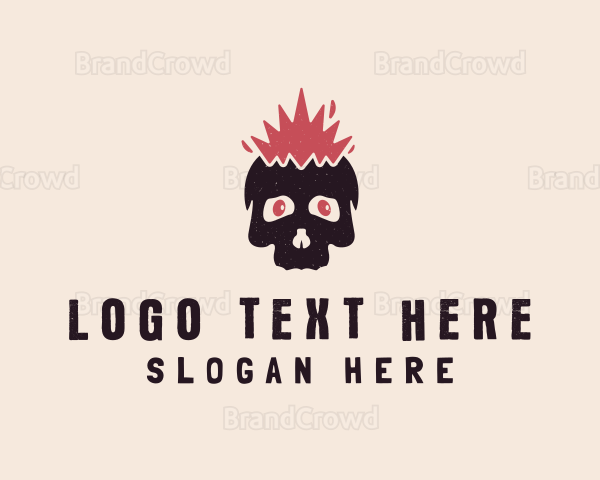 Mohawk Skull Tattoo Logo