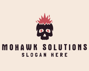 Mohawk Skull Tattoo logo design