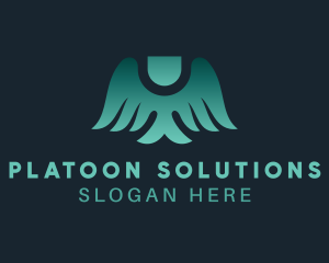 Platoon - Shield Bird Wings logo design