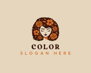 Afro Flower Woman Logo