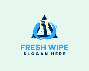 Wipe - Hand Wipe Clean Triangle logo design