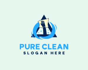 Hand Wipe Clean Triangle logo design