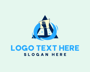 Cleaning Service - Hand Wipe Clean Triangle logo design