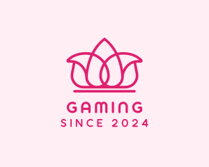 King - Lotus Flower Crown logo design