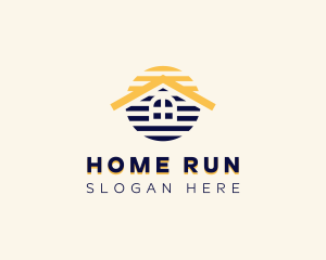 Home Roofing Sun logo design