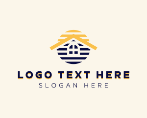 Roof - Home Roofing Sun logo design