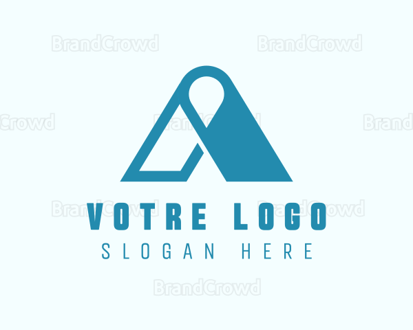 Blue Locator Letter A Logo