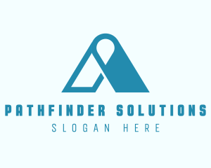 Navigate - Blue Locator Letter A logo design