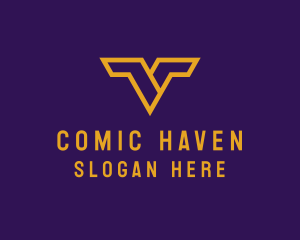 Comics - Heroic Letter V logo design