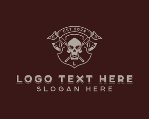 Mercenary - Skull Axe Army logo design