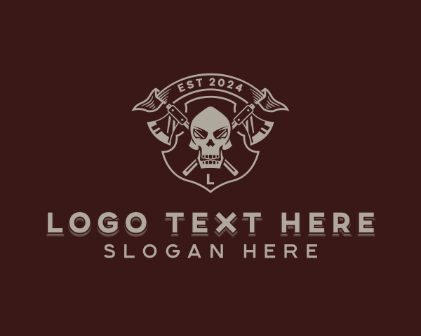 Army - Skull Axe Army logo design