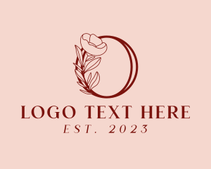 Letter - Elegant Floral Wreath logo design