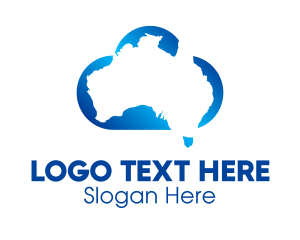 Weather - Blue Australia Cloud logo design