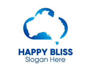 Blue Australia Cloud  Logo