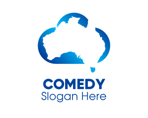 Blue Australia Cloud  Logo