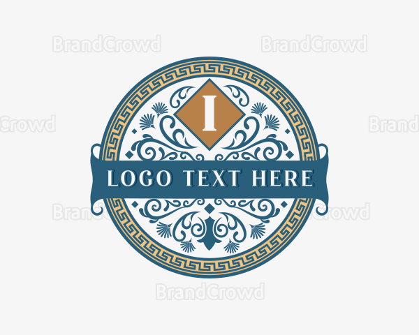 Greek Iota Symbol Ornament Logo