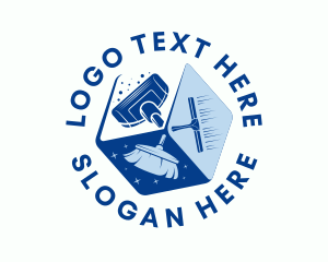 Squeegee - Blue Cube Housekeeping logo design