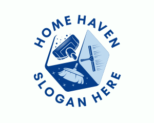 Household - Blue Cube Housekeeping logo design