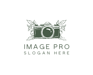 Camera Photography Plant  logo design