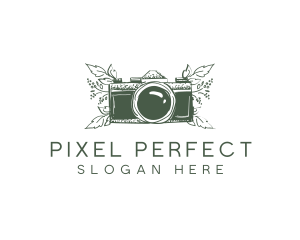 Camera Photography Plant  logo design