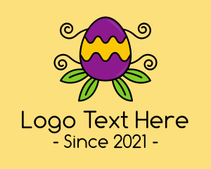Party - Ornamental Plant Easter Egg logo design