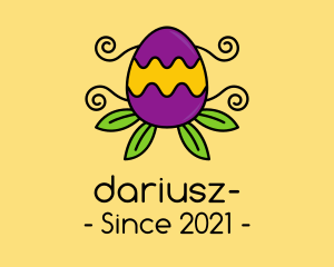 Organic Egg - Ornamental Plant Easter Egg logo design