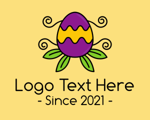 Easter Egg Hunt - Ornamental Plant Easter Egg logo design